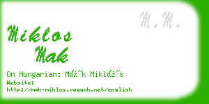 miklos mak business card